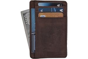 OAK LEATHERS Real Leather Slim Minimalist Wallet for Men and Women -RFID Blocking Front Pocket Thin Credit Card Holder Stylish Wallets