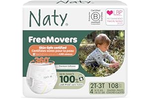 Naty FreeMovers Pull Up Training Pants for Sensitive Skin | Hypoallergenic Potty Training Underwear | Absorbent & Leak-Proof 