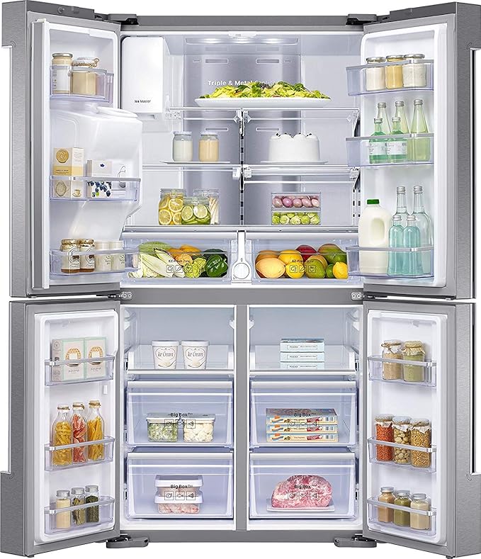 Samsung Family Hub Akg Rf56n9740sr Ef Side By Side A 182 5 Cm 445 Kwh Year 351 L Fridge 199 L Freezer Akg Speaker 21 5 Inch Touchscreen Amazon De Large Appliances