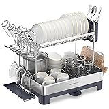 SONGMICS Dish Drying Rack - 2 Tier Dish Rack for