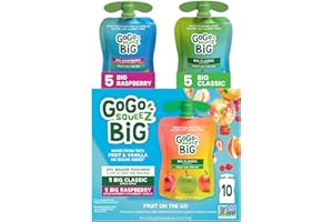 GoGo SqueeZ Big Squeez, Apple Raspberry Strawberry Vanilla, 4.2 Oz (Pack of 10)