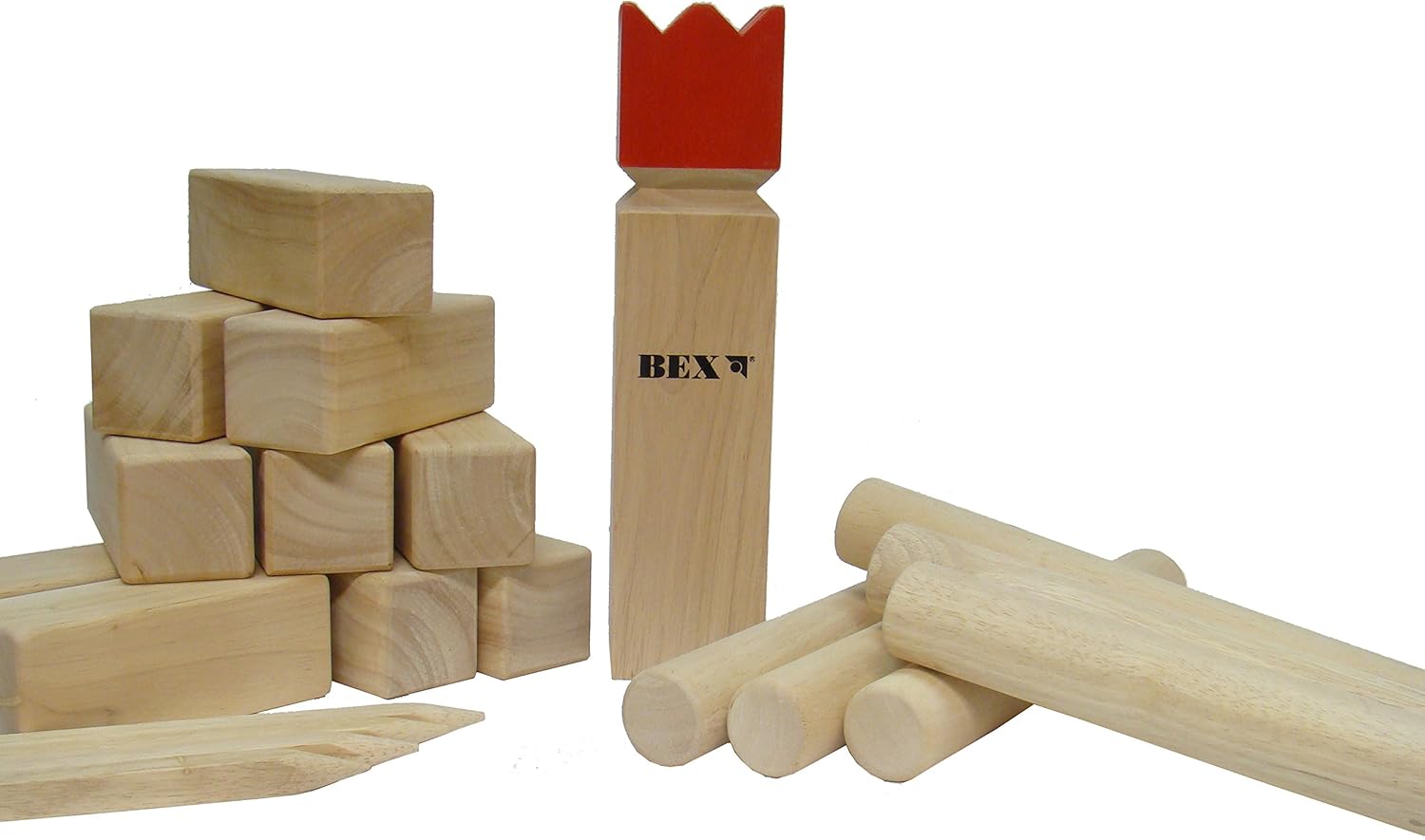 BEX Kubb Original Red King Wooden Garden Games, 30x7x7 cm Bex 07710