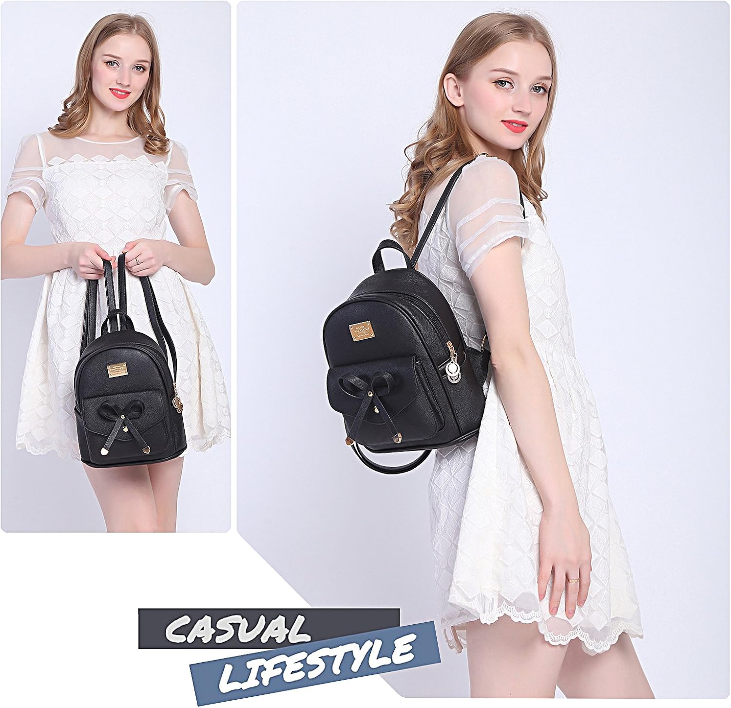 Cute Mini Leather Backpack Fashion Small Daypacks Purse for Girls and Women: Clothing