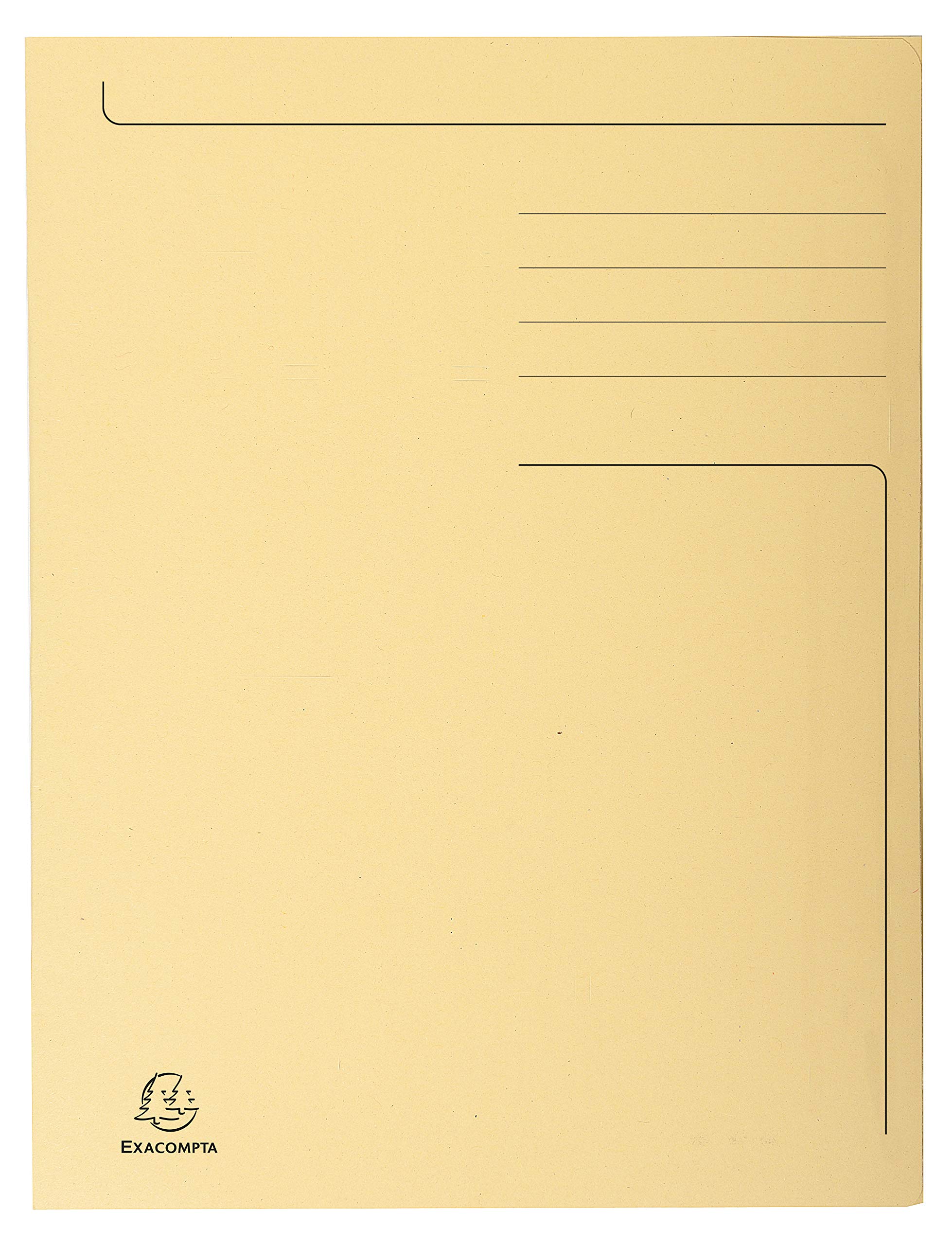 Exacompta Forever Foldyne 300 A4 Pre-Printed 3-Flap Folders, Buff, Pack 50