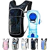 CTSAYCTL Hydration Backpack,Water Backpack with 2L Water Bladder,Festival Essential-Rave Hydration Pack,Lightweight Insulation Hydropack for Outdoor,Hiking,Running,Biking,Music Festival for Men Women