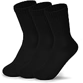 KUWUAZA Womens Cotton Socks, Cute Crew Socks Thin Cotton Socks Women Above Ankle Bootie Socks 3 Pairs