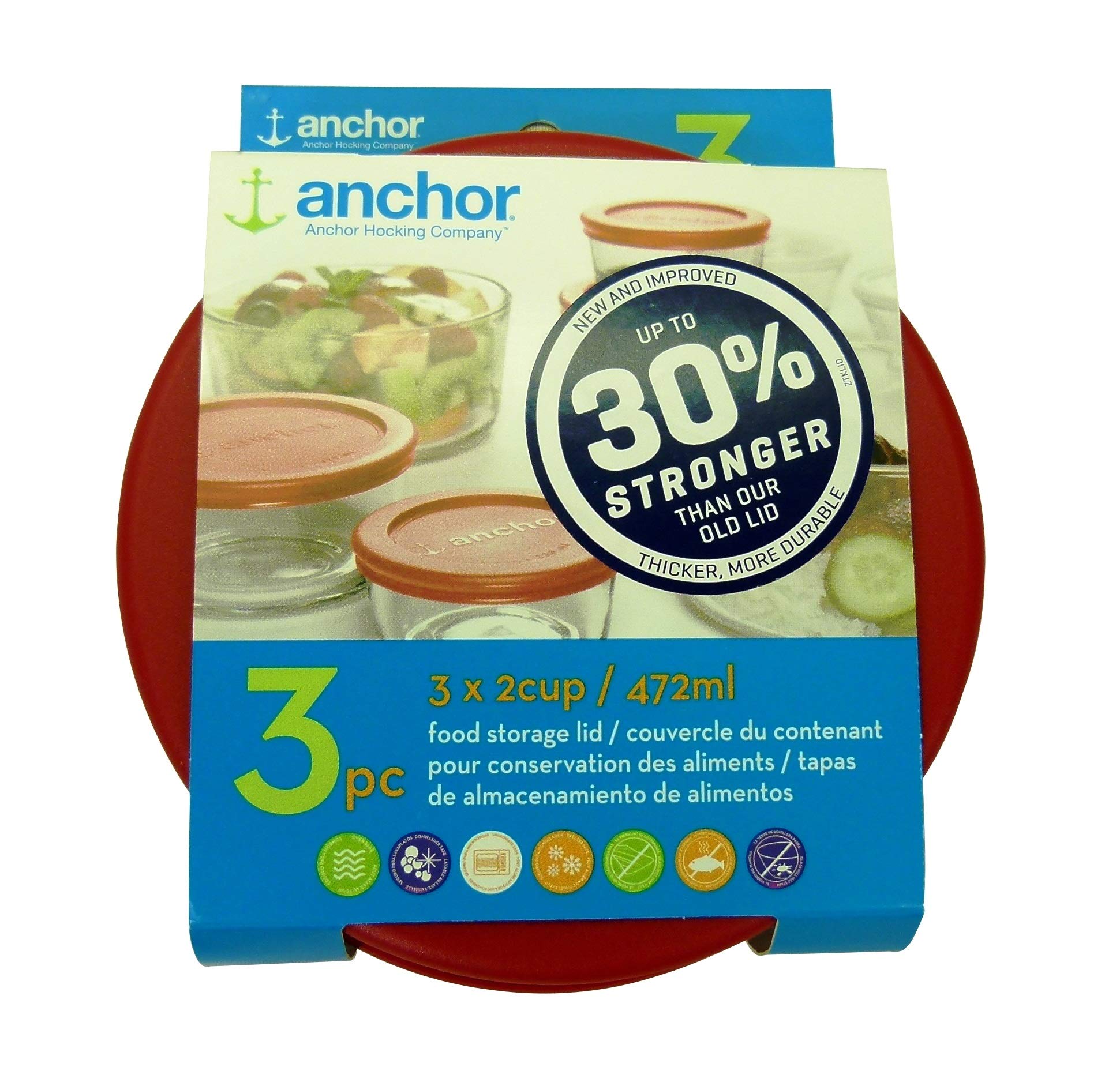 Anchor Hocking Improved 30 Stronger Replacement Lid 2 Cup / 472 ml / 0.5... eBay
