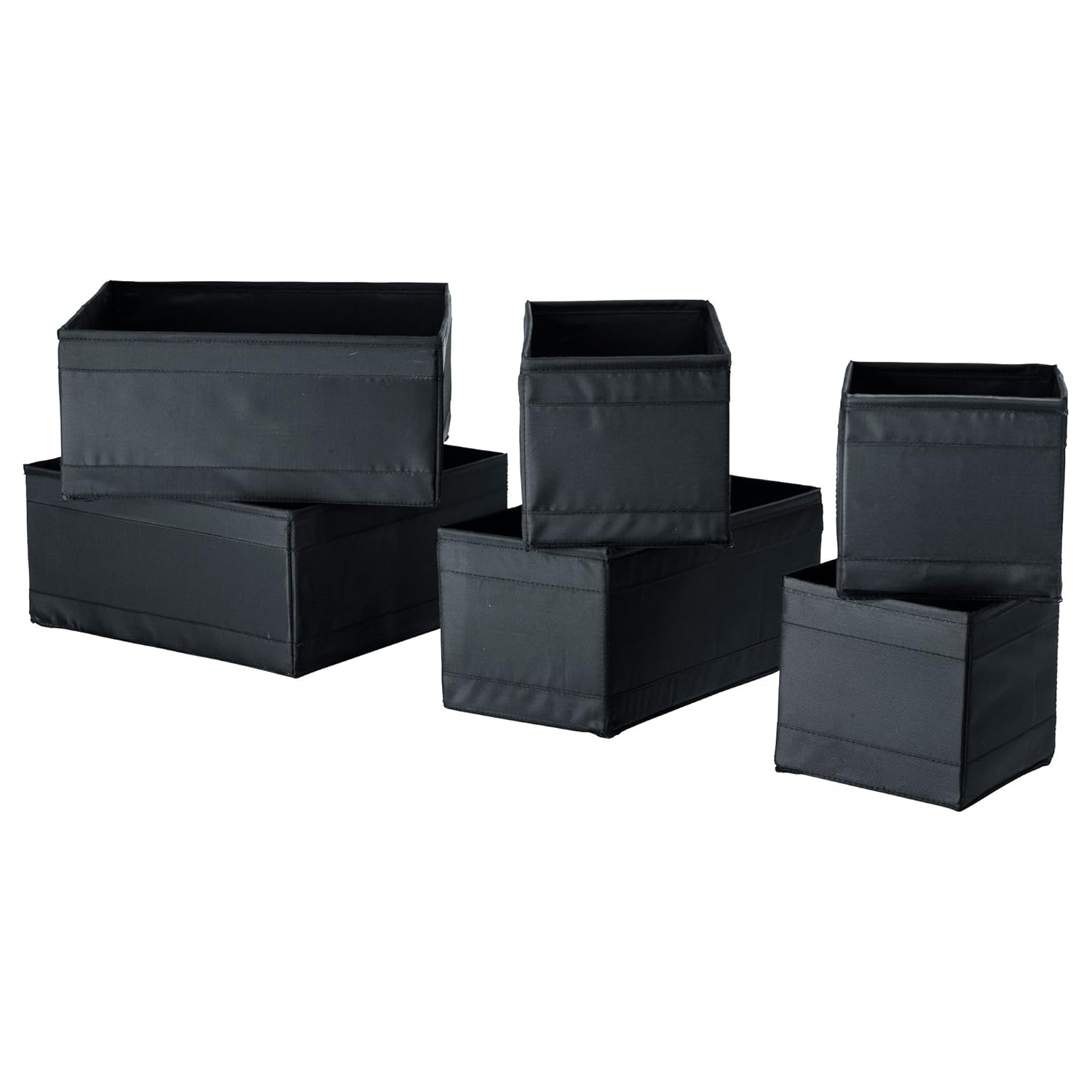 Ikea Drawer Boxes Organizers Storage Bins Black Set Of 12 Skubb
