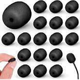 Innconee 20 Pcs Mini Mic Foam Windscreen Covers, 2 x 15 mm, Black | For Headset and Lapel Microphones, Reduces Wind Noise, Replacement Windscreens for Ear-hook Mics, Fits Small Holes