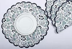 Ridhi Bo-ho Round Place Mat Double Layer Floral