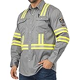 JKSafety 7oz FR Shirts for Men Women ARC 2 Fire Resistant Welding Shirts FRC Long Sleeve Safety Workwear