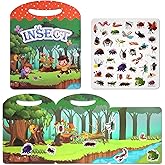 Insect Sticker Books for Toddlers Kids Reusable | Jelly Bug Sticker Activity Book for Boys Girls | Ages 2-4 3-5 Years Old | Airplane Car Travel Quiet Activities | Easy Peel and Stick.
