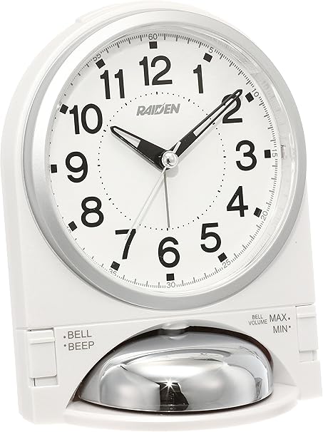 Amazon Com Seiko Clock Clock Raiden Loud Analog Alarm Clock White Nr436w Home Kitchen