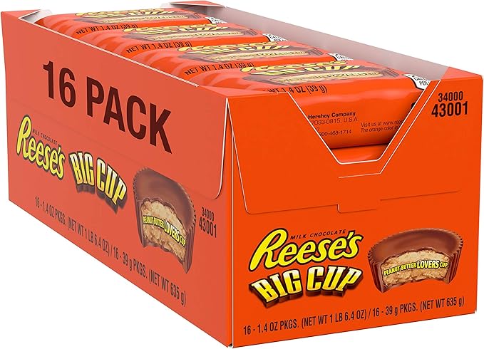 Reeses big cup peanut butter cup (16 x 39g): Amazon.es: Electrónica