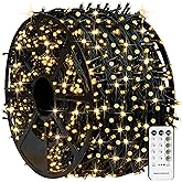 TW SHINE Christmas Lights, 1000 LED 328FT Christmas Tree Lights Plug in with 8 Modes, Remote Waterproof Christmas String Lights Outdoor Indoor Decorations for Xmas Party Yard Decor, Warm White