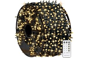 TW SHINE Christmas Lights, 1000 LED 328FT Christmas Tree Lights Plug in with 8 Modes, Remote Waterproof Christmas String Lights Outdoor Indoor Decorations for Xmas Party Yard Decor, Warm White