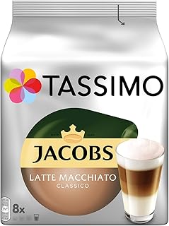Tassimo Kapseln Jacobs Typ Latte Macchiato Classico, 40 Kaffeekapseln, 5er Pack, 5 x 8 Getränke