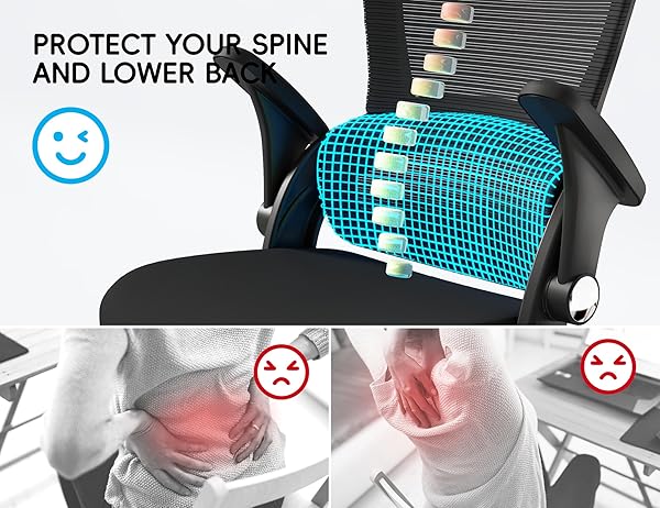 TRALT OFFICE CHAIR – ERGONOMIC OFFICE CHAIR WITH BACK SUPPORT, COMPUTER CHAIR – HOME OFFICE DESK CHAIR, 330 LBS WIDE SEAT BIG AND TALL OFFICE CHAIRS WITH HEADREST, COMFY DESK CHAIRS (BLACK)