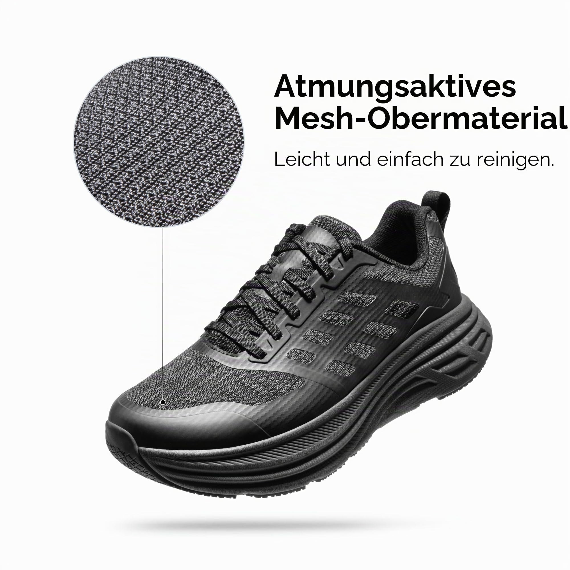 NORTIV 8 Herren Laufschuhe Running Sneaker Schuhe,Alles Schwarz,43 5