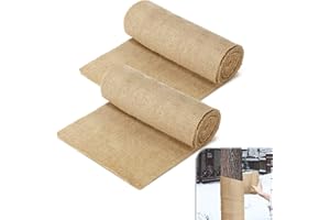 ANPHSIN Natural Burlap Tree Wraps - 7.8in × 9.8ft Winter Burlap Rolls, Tree Trunk Guard Wrap, Plants Antifreeze Bandage to Protect Bark & Keep Plants Warm, 2 Rolls