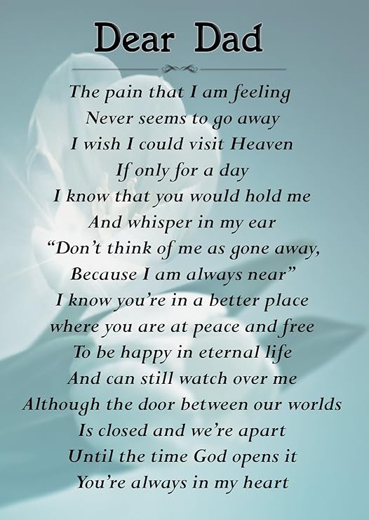 Dear Dad Memorial Graveside Poem Keepsake Card Includes Free Ground Stake F158 Amazon Co Uk Kitchen Home
