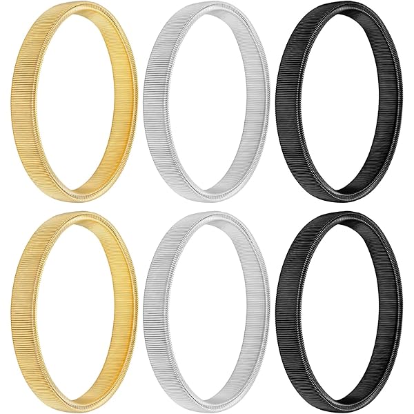 6 Pieces Shirt Sleeve Holders Stretchy Metal Armbands Anti-Slip