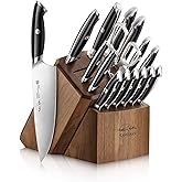 Cangshan Thomas Keller Signature Collection Swedish Powder Steel Forged, 17-Piece Knife Block Set, Walnut, Black