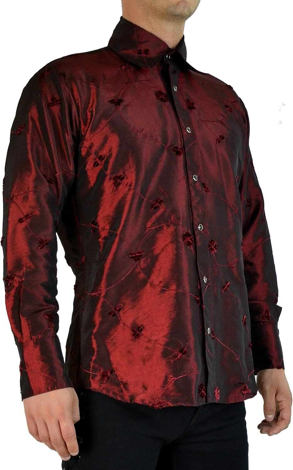 burgundy dress shirt amazon