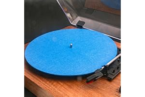 TEZUYOK Turntable Slipmat Blue Wool Mat, 12 Inch Turntable Mat Anti-Static for LP Vinyl Record，Record Player Accessories Professional Tuning Equipment Improve Sound(Blue)