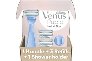 Gillette Venus 贴身美容女士剃须刀,适用于公共头发和皮肤,比基尼剃须刀,手柄 + 3 个剃须刀替换装