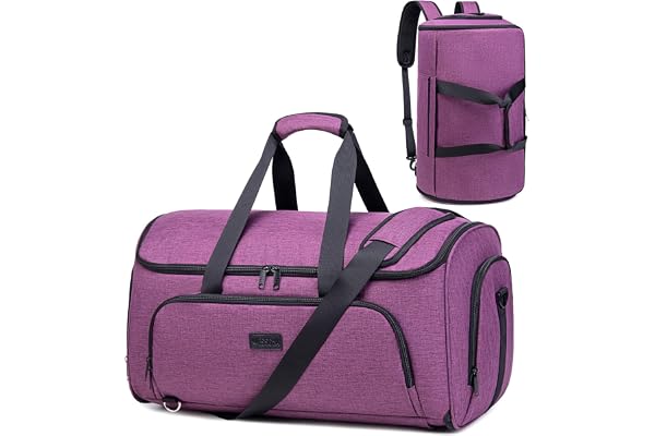 Vessgra Garment Bags for Travel, Duffle Bag 4 in 1 Convertible Garment Bag Weekender Travel Backpack with Shoes Compartment,