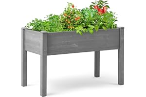 MEDERLA 48x24x30 inch Raised Garden Bed with Legs, Elevated Wooden Planter Box for Outdoor Plants Flowers Fruits Vegetable Herb Growing