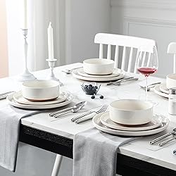 MALACASA Plates and Bowls Sets, 18 Pieces Modern