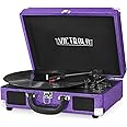 Victrola Vintage 3-Speed Bluetooth Portable Suitcase Record Player with Built-in Speakers | Upgraded Turntable Audio Sound|Purple Glitter, Model Number: VSC-550BT-GPR