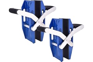 IMT Double Handed Stone Carrying Clamps with Rubber-lined, Porterage Tools for Transporting of Glass Slabs/Metal Sheet/Granite Island/Countertop - Set of 2