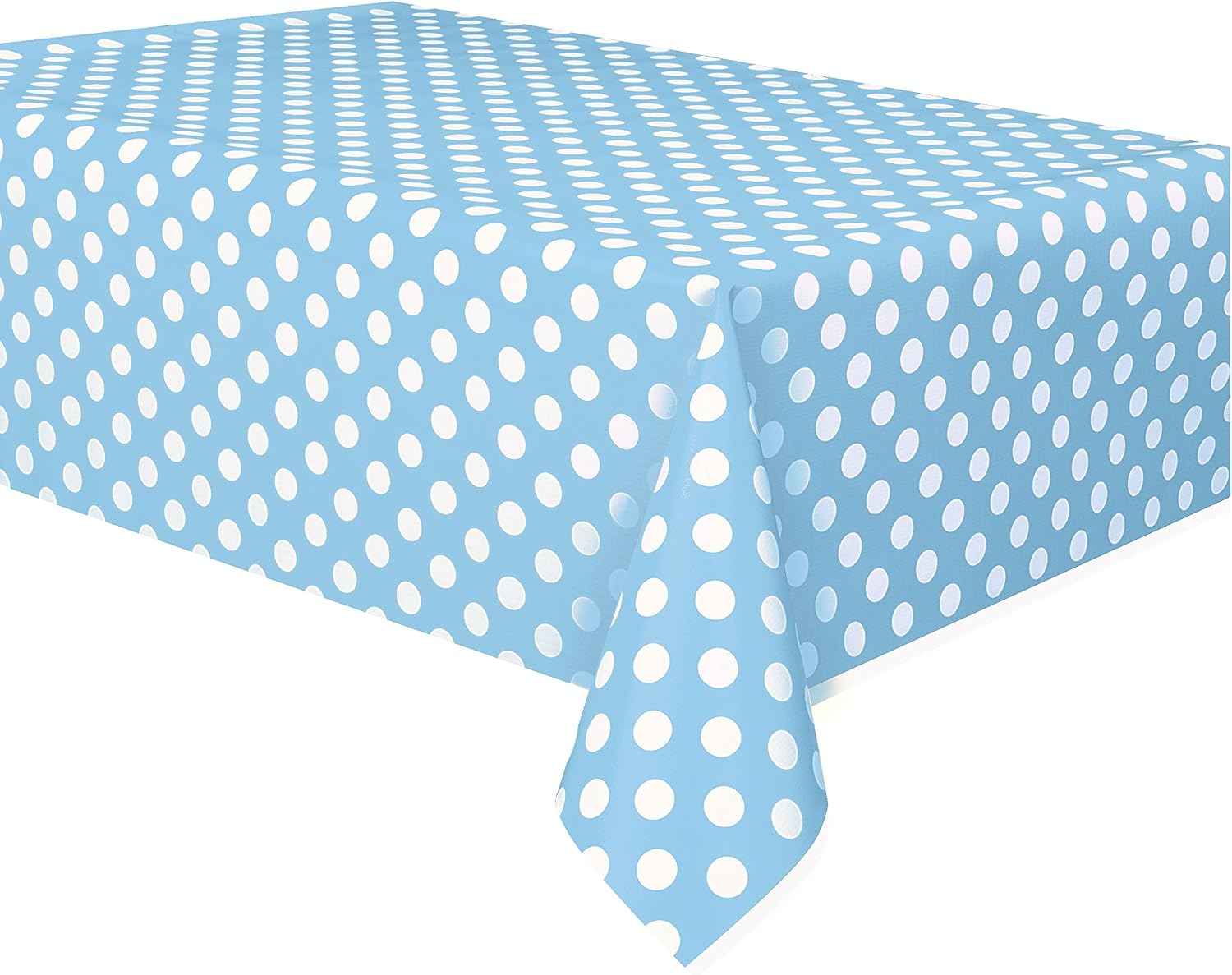 Amazon Com Polka Dot Plastic Tablecloth 108 X 54 Light Blue