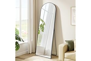 SONGMICS Full Length Mirror, 59 x 15.75 Inches, Full Body Mirror with Stand, Aluminium Alloy Frame Floor Mirror, Tempered Gla