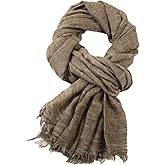 NJYFG Unisex Striped Men Scarf Lightweight Cotton and linen Large Scarves Winter Warm Scarfs for Women