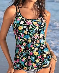 Womens Flowy Tankini Tops Only - Modest Bathing