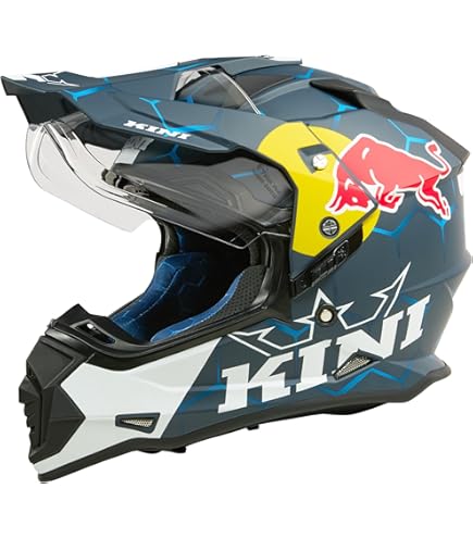 Amazon.com: Kini MX3 MX Helmet Adult Red Bull 1.0 Blue/White X