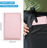 PATIKIL Server Book Organizer Rose Gold Leather Zipper Pocket Restaurant Check view 2