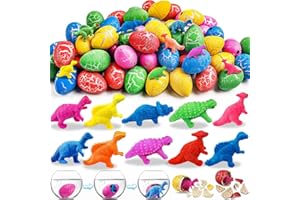 Adisher 30 PCS Easter Eggs Fillers, Easter Basket Stuffers, Dinosaur Hatching Egg, Easter Baskets for Kids Gifts, Filled Eggs Stuffers, Party Favors Hunt