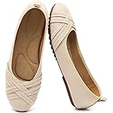 Larwen Womens Comfortable Dress Flats: Classic Suede & Memory Foam for Office All Day - Anti-Slip & Anti-Rub Heel for Confidence in Commute - Working Professionals