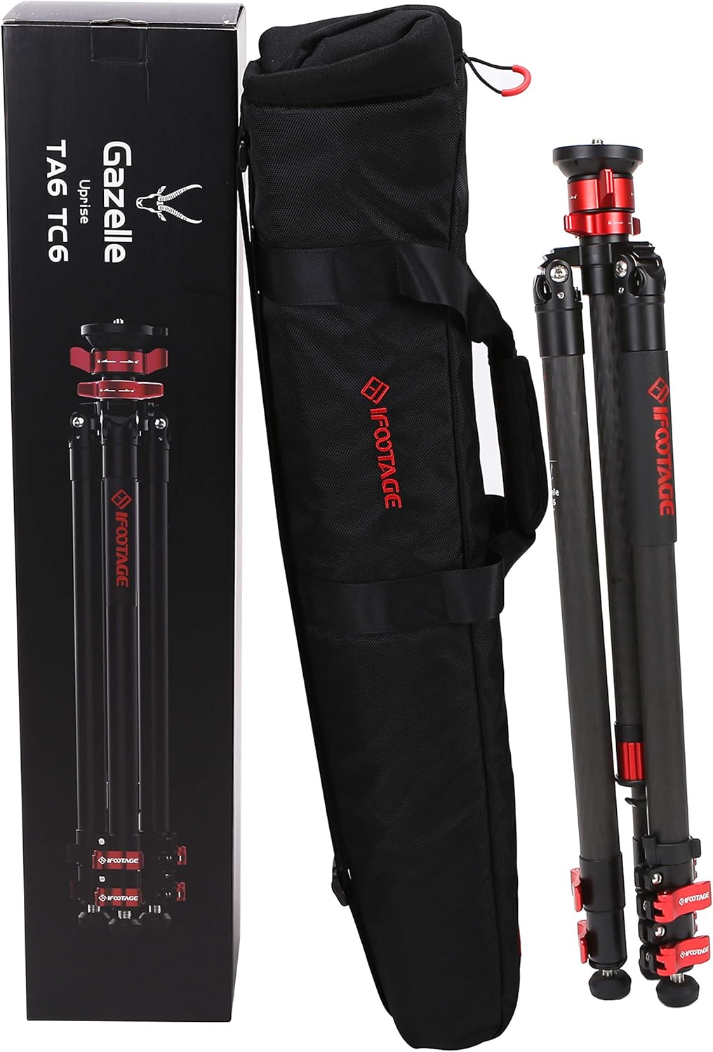 IFOOTAGE 65" Carbon Fiber Video Tripod, Professional Camera Tripods 3 Sections with Centre Pole, Max Load 17.6 lbs, Compatible with Canon, Nikon, Sony DSLR Camcorder Video Photography : Camera & Photo