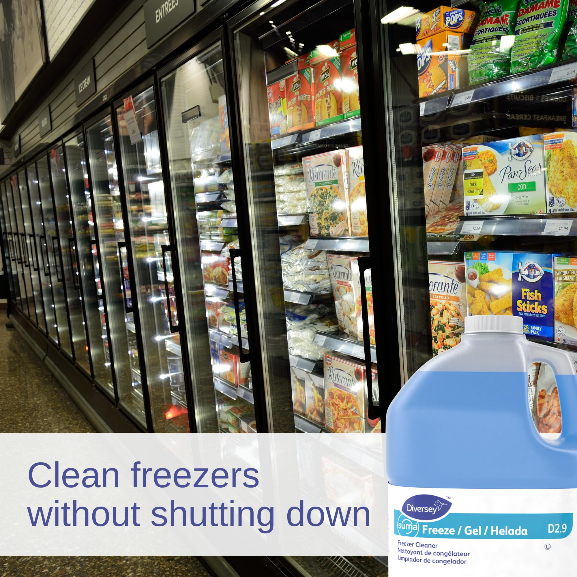 Diversey 948030 SUMA Freeze, Walk-in Freezer, Cold Room & Below Freezing Liquid Floor Cleaner, For Kitchens, Restaurants, Ready-to-Use, 1-Gallon