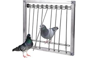 TOHONGADON 1PC Bird Cages Trap Stainless Steel Pigeon Trap Door Wire Bars Frame Entrance U-Trap for Pigeon Birds House Door (29 * 26 cm)