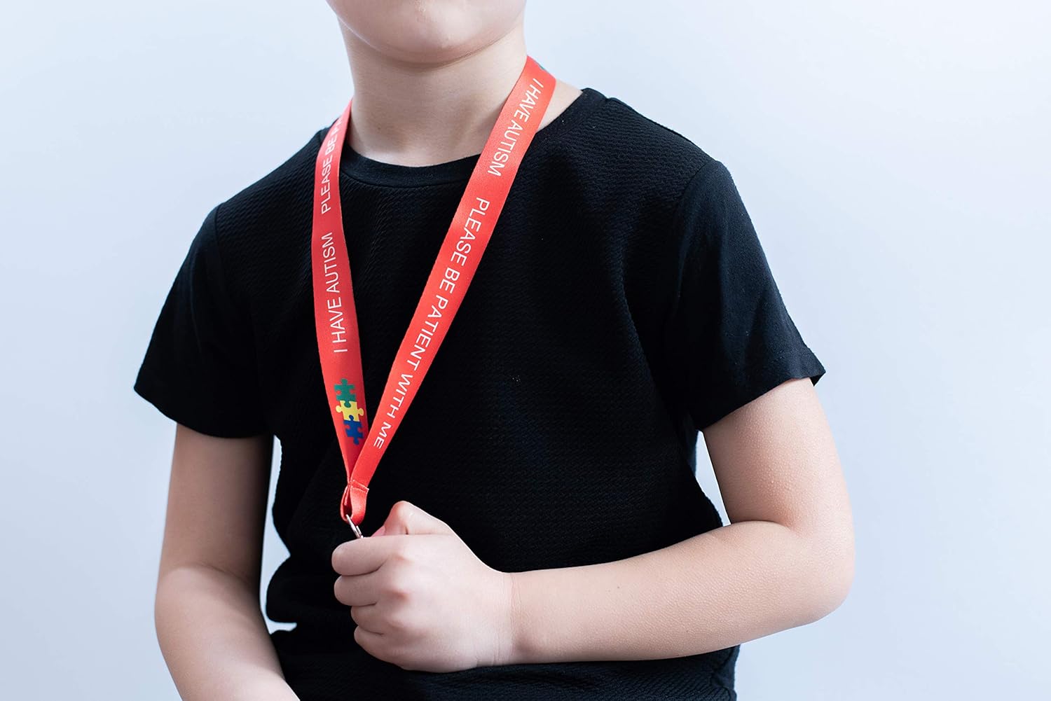 Medical ID Me I Have Autism Lanyard Autism Awareness Lanyards Autistic Travel School Holiday Alert UK (Red - Child's) - Image 3