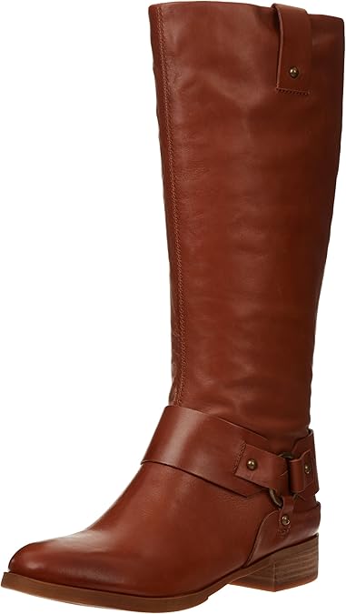 nine west riding boots cognac