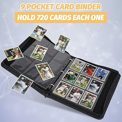 9 Pocket Card Album Holds 720 Cards Premium 9-Pocket Card Binder - Holds 720 Cards For MTG, Pokemon, Football & Trading Card Collections (Black) 9 Pocket Card Album Holds 720 Cards Premium 9-Pocket Card Binder - Holds 720 Cards For MTG, Pokemon, Football & Trading Card Collections (Black)
