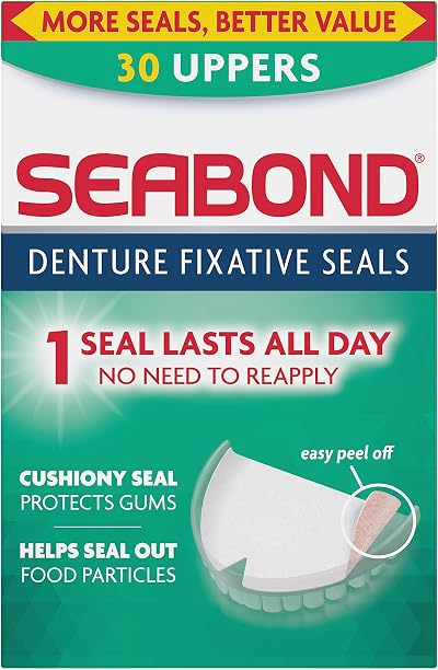 Seabond Denture Fixative Seals Soft Adhesive Cushion 30 Uppers